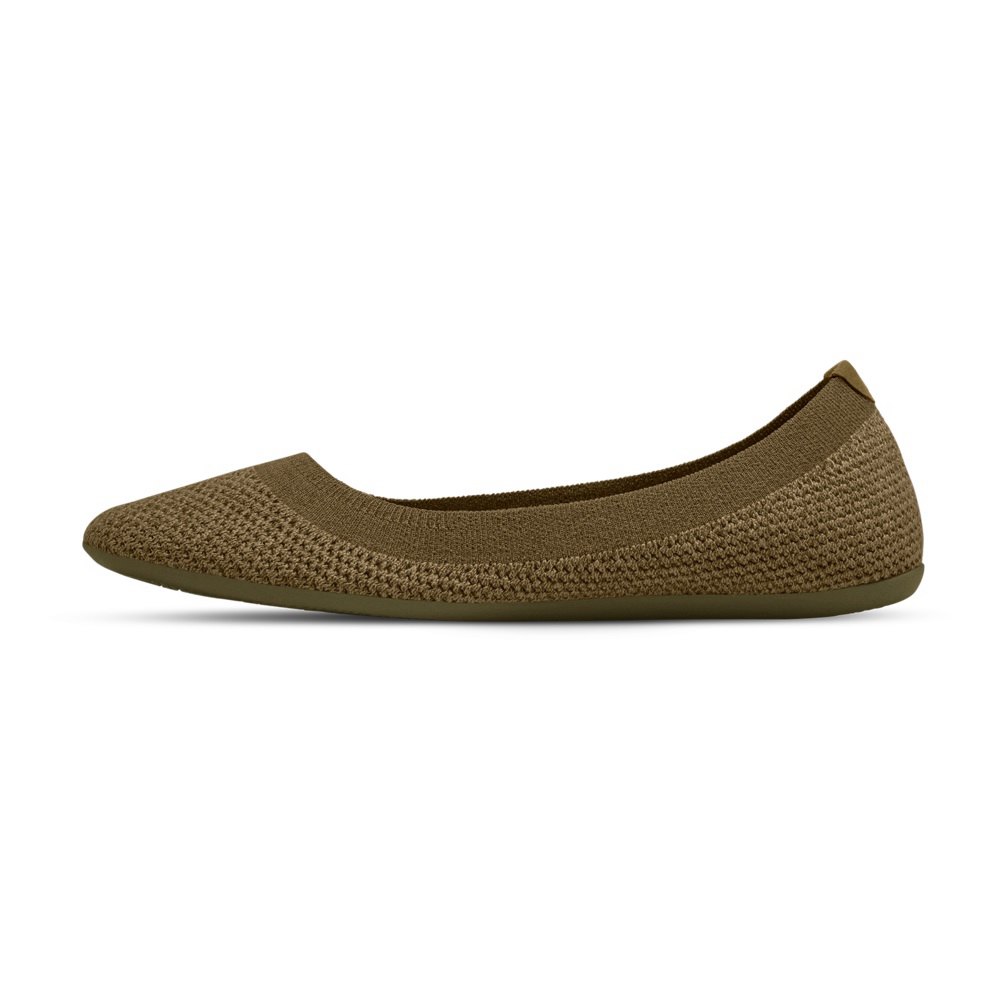 Allbirds Women\'s Flats Dark Olive - Tree Breezers - 39542VDFA